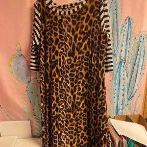 Leopard And Striped Dress